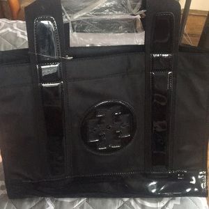 TORY BURCH Nylon Mini Tori tote, black